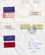 BRD - Automatenmarken (Jan 81 + Jul 82) portorichtige Mehrfachfrankaturen !!