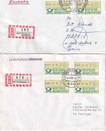 BRD - Automatenmarken (Jan 81 + Jul 82) portorichtige Mehrfachfrankaturen !!