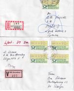 BRD - Automatenmarken (Jan 81 + Jul 82) portorichtige Mehrfachfrankaturen !!