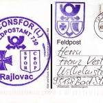 BRD - Feldpost 730/731 GECONSFOR (L) Rajlovac Osterkarte n. Bad Steben 2002