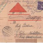 DR-Infla - 2 M. Gewerbeschau München Nachnahmekarte Endorf Cöln-Mülheim 15.8.22