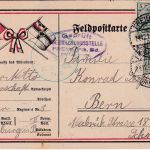 DR - 2x5 Pfg. Germania illustr. Feldpostkarte i.d. SCHWEIZ Freiburg 14.12.16