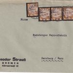 DR - 4x3 Pfg. Hindenburg/Trauer Brief Bremen - Herzberg 7.11.34