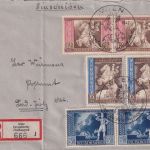 DR - Europ. Postkongress 2 Sätze Einschreibebrief SST/So.-R-Zettel Wien 1942