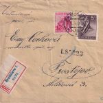 Slowakei - 5 K. Flugpost ua. Einschreibebrief Bratislava - Prostejov 1943 Zensur