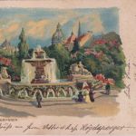 Bayern - München Wittelsbacherbrunnen farb. Künstler-AK 1907
