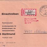 BRD - Dortmund OPD Postsache/Einschreibebrief Briefermittlungsstelle 1976
