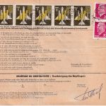 DDR - 6x1 DM Flugpost u.a. Luftpost-Eilpaketkarte n. BELGIEN Könitz Brüssel 1963