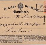 DR - 1/2 Gr. gr. Brustschild Postkarte Ra2 Aachen Bahnhof - Berlin 3.4.74