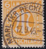 AM-Post - 6 Pfg. engl. Druck Mi.Nr. 13Gy gestempelt gepr. Hettler BPP