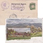 Bayern - Taubenberg T. Thalham Posthilfstellen-Ra3 Ansichtskarte 1904 n. Aying