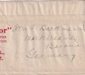 England - 1/2 P. George V. Streifband Birmingham - Marktredwitz 1912 Absender !