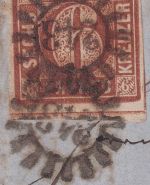 Bayern - 6 Kr. Quadrat braun Brief v. Barmen (!) 2x gMR 243 Nürnberg 18.4.1855