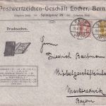 Schweiz - 2+3 Rp. Tellknabe illustr. Drucksachenbrief Bern - Marktredwitz 1918