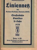 DR - Berliner Verkehrsbetriebe Karte Liniennetz Straßenbahn/Bus/U-Bahn 1938