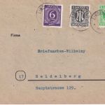 AM-Post - Lindenfels (o.Dat.) nachv. kl. DR-K1 Brief n. Heidelberg (1946)