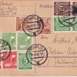 All.Bes./Währungsreform - Berlin 26.6.48 Zehnfachfrankatur Fernkarte n. Potsdam