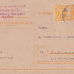 AM-Post - Wolfsburg (12.3.46) Notstempel 6 Pfg. Ganzsache + Zusatz n. Schönau