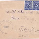 All.Bes. - 3x25 Pfg. Ziffer blau Zensurbrief i.d. SCHWEIZ Jpsheim - Genf 20.4.46