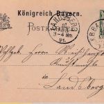 Bayern - Schongau Kaufering CII Bahnpost-K1 Ganzsache Schongau - Landsberg 1891