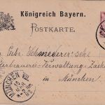 Bayern - Murnau München I Bahnpost-K1 Ganzsache Murnau - München 1887