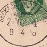 Bayern - Seckach Miltenberg Zug 4 RP-Bahnpost Karte Amorbach Offenbach a/M 1918