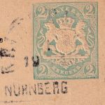 Bayern - Nürnberg Passau Bahnpost HKS 2 Kr. Ganzsachenkarte Passau 18.10.1875