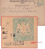 Bayern - Nürnberg Passau Bahnpost HKS 2 Kr. Ganzsachenkarte Passau 18.10.1875
