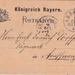 Bayern - Bamberg München C. Bahnpost K1 5 Pfg Ganzsachenkarte Bamberg 11.10.1894