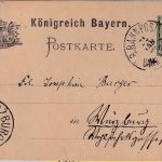Bayern - Bamberg Eichstätt C. Bahnpost K1 5 Pfg Ganzsachenkarte Erlangen 1893