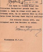 DR - Neustadt Steinach Bahnpost Zg. 2252 apt. Ra4 Karte Windsheim 26.1.45