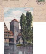 Bayern - Nürnberg Hof II Bahnpost-K1 5 Pfg. AK Nürnberg n. Berlin 1906