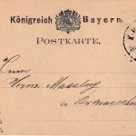Bayern - Nürnberg Kirchenlaibach Hof I Bahnpost-K1 5 Pfg. Ganzsachenkarte 1880
