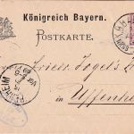 Bayern - Nürnberg Würzburg II Bahnpost-K1 5 Pfg. Ganzsachenkarte Nürnberg 1889