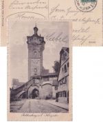 Bayern - Rothenburg III Steinach Bahnpost-K1 5 Pfg. AK Rothenburg - Kandel 1913