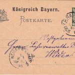 Bayern - Treuchtlingen Würzburg Bahnpost-K1 5 Pfg. Ganzsache Burgbernheim 1896