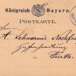 Bayern - Nürnberg Würzburg Bahnpost-K1 5 Pfg. Ganzsache n. Fürth 1877