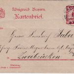 Bayern - Münster III Kaiserslautern Bahnpost-K1 10 Pfg. GA-Vds. 1897