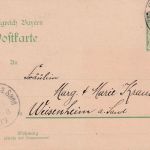 Bayern - Ludwigshafen CI Freinsheim Bahnpost-K1 5 Pfg. Ganzsache Lambsheim 1907