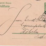 Bayern - Neunkirchen I Ludwigshafen Bahnpost-K1 5 Pfg. Ganzsache n. Döbeln 1910