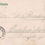 DR - Saarbrücken II Germersheim Bahnpost-K1 5 Pfg. Germania AK St. Johann 1904