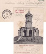 DR - Saarbrücken II Germersheim Bahnpost-K1 5 Pfg. Germania AK St. Johann 1904
