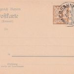 Bayern - Rohrbach III Klingenmünster Bahnpost-K1 3+2 Pfg. Ganzsache/blanko