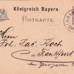 Bayern - Schifferstadt CII Lauterburg Bahnpost-K1 5 Pfg. Ganzsache Speyer 1890