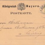 Bayern - Weissenburg Mainz Bahnpost-K1 3 Pfg. Ganzsache/Vertreteravis Neustadt