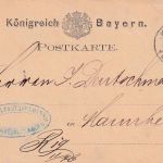 Bayern - K.BAYR. BAHNPOST pfälz. Bahnpost-Stpl. 5 Pfg. Ganzsache 1876