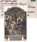 Bayern - Langmeil Münster Bahnpost-K1 Karte n. Saarunion 1913