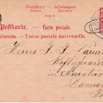 Bayern - Landau Ludwigshafen Bahnpost-K1 10 Pfg. Ganzsache n. HOLLAND 1901