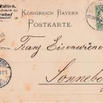 Bayern - Bischofsheim Neustadt III Bahnpost-K1 Karte Röhrendorf - Sonneberg 1905