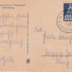DR-Infla - Brückenau I Jossa Bahnpost-K1 AK Kreuzberg - Leipzig 1920